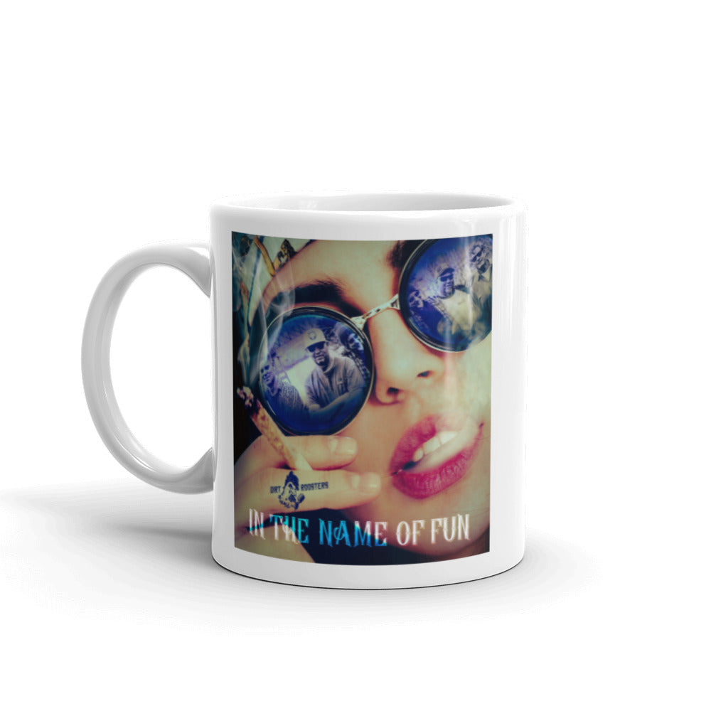 White glossy mug